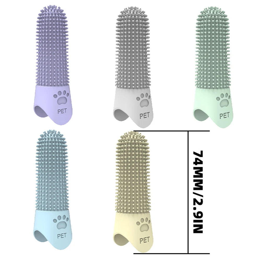 Pet Finger Toothbrush – Silicone tartar remover for cats & dogs.