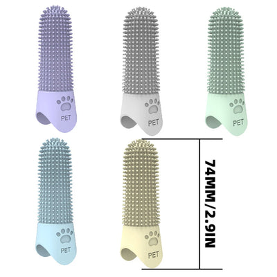 Pet Finger Toothbrush – Silicone tartar remover for cats & dogs.