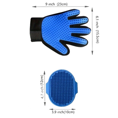 2-Pc Pet Grooming Kit – De-shedding brush & bath glove for pets.