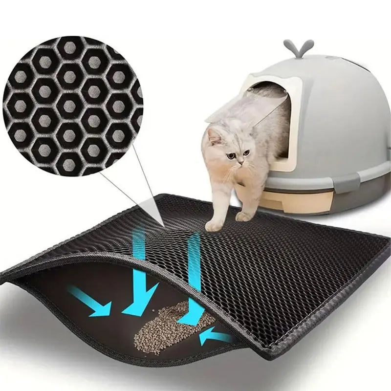Waterproof Litter Mat – Double-layer trap for clean floors.
