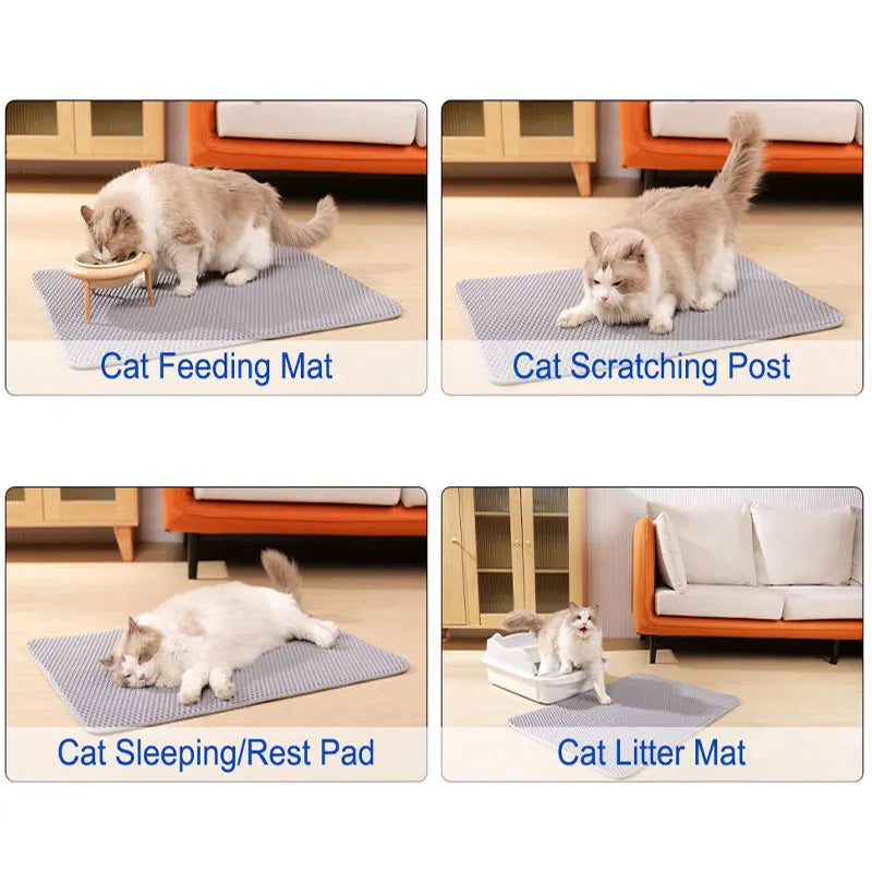 Waterproof Litter Mat – Double-layer trap for clean floors.