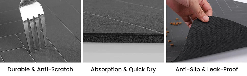 Pet Feeding Mat – Absorbent, waterproof, quick-dry.
