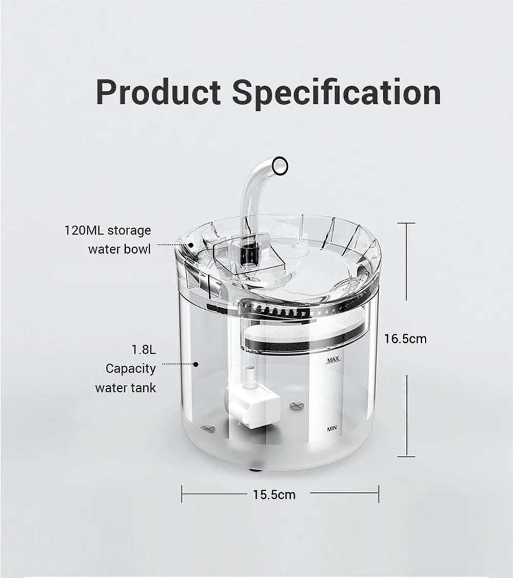 Smart USB Pet Fountain – Filtered, sensor-activated.