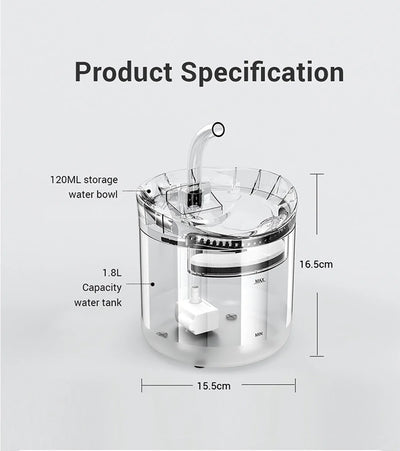 Smart USB Pet Fountain – Filtered, sensor-activated.