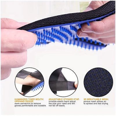2-Pc Pet Grooming Kit – De-shedding brush & bath glove for pets.