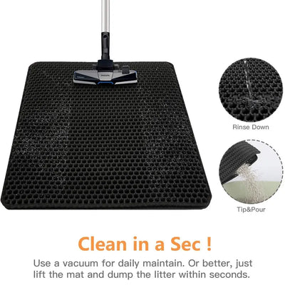 Waterproof Litter Mat – Double-layer trap for clean floors.