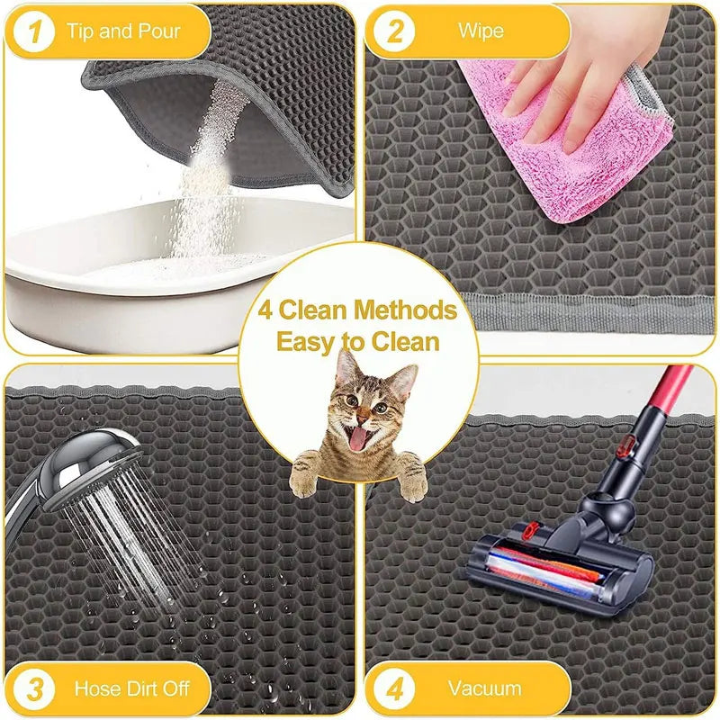 Waterproof Litter Mat – Double-layer trap for clean floors.