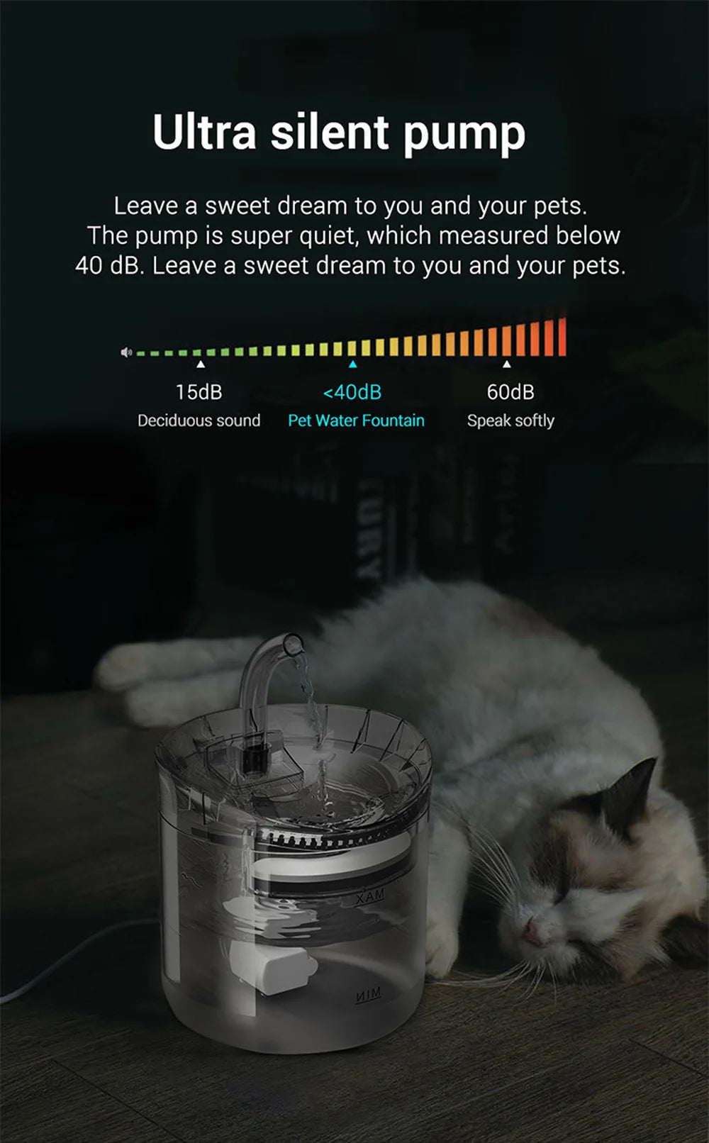 Smart USB Pet Fountain – Filtered, sensor-activated.