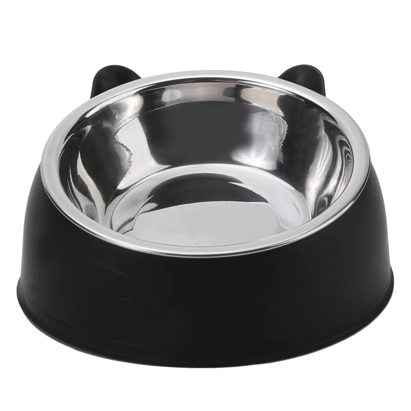 Inclined Stainless Steel Cat & Dog Bowl – Creative feeding feeder.