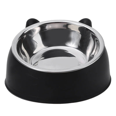 Inclined Stainless Steel Cat & Dog Bowl – Creative feeding feeder.