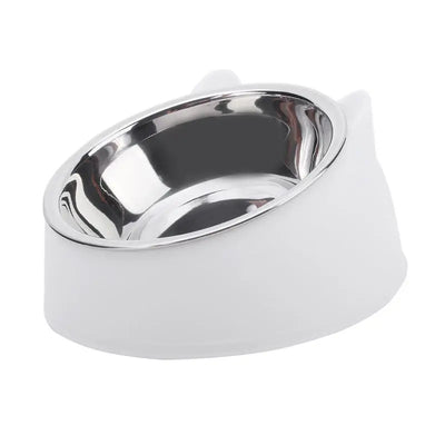 Inclined Stainless Steel Cat & Dog Bowl – Creative feeding feeder.
