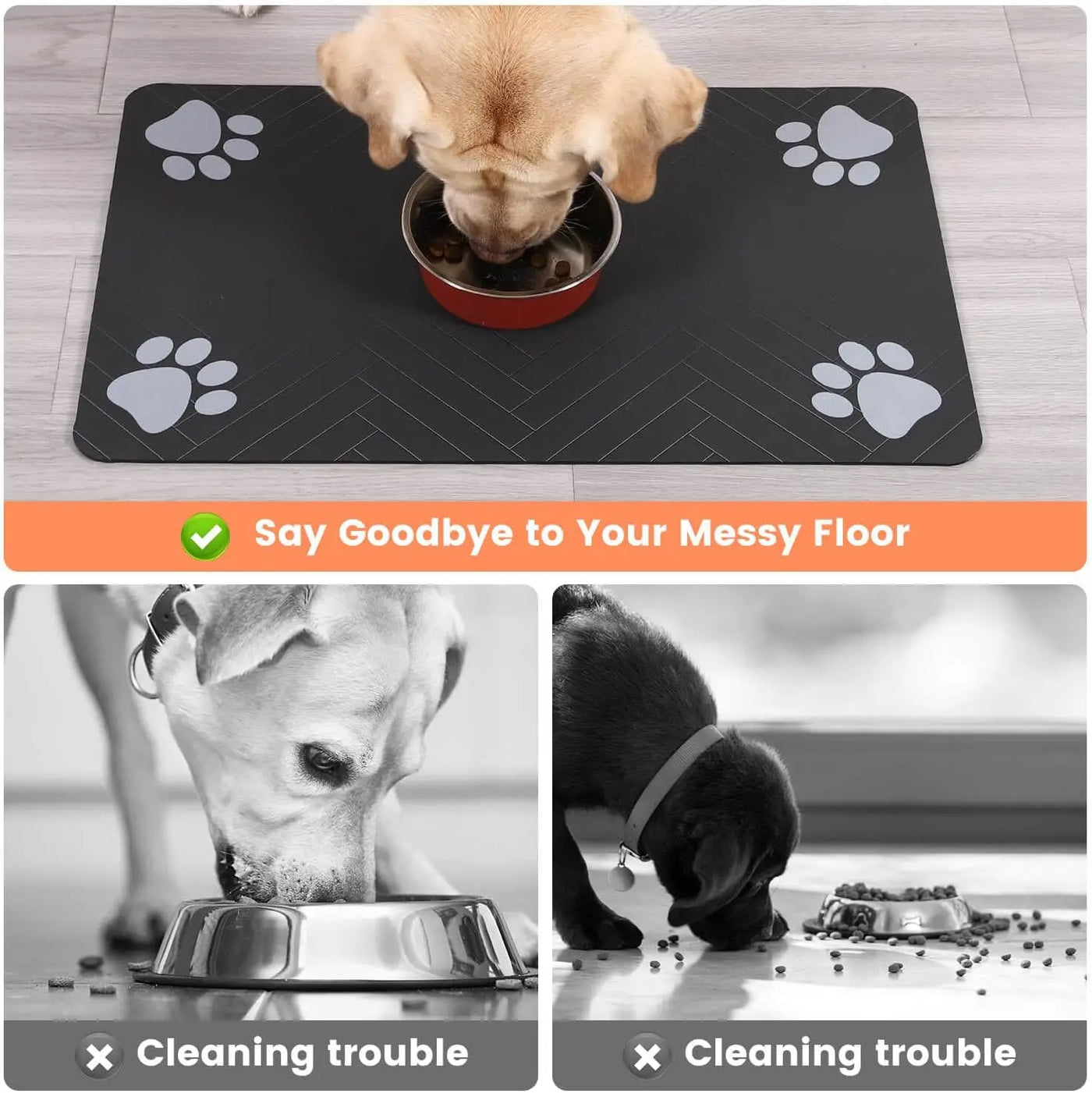 Pet Feeding Mat – Absorbent, waterproof, quick-dry.