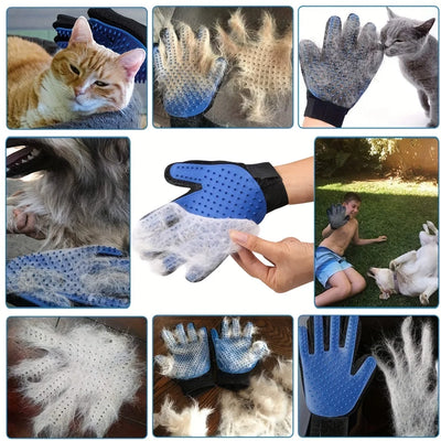 2-Pc Pet Grooming Kit – De-shedding brush & bath glove for pets.