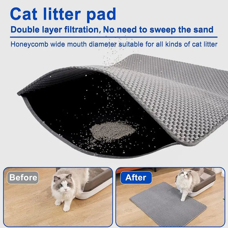 Waterproof Litter Mat – Double-layer trap for clean floors.