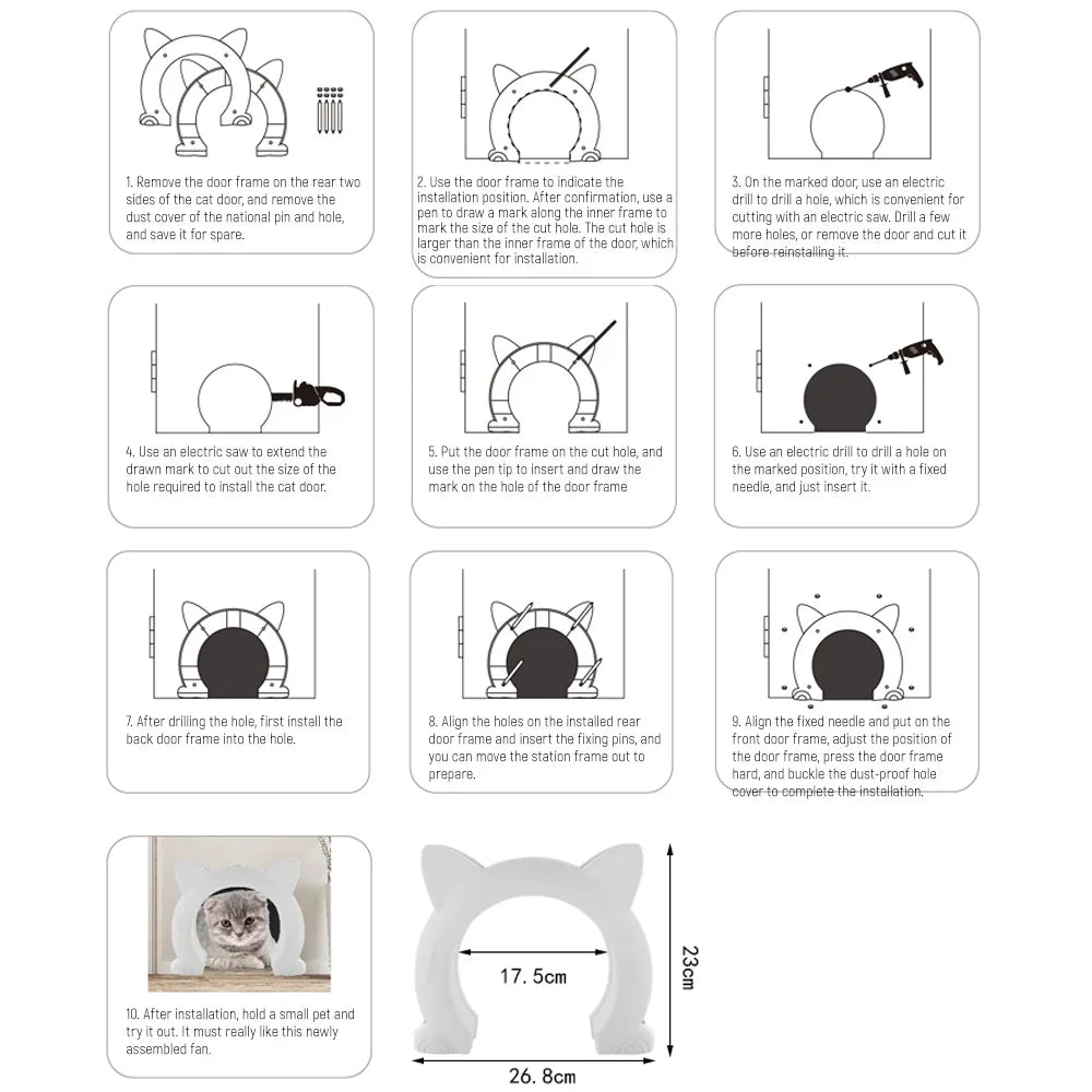 Pet Gate Door – Directional ABS access for cat & dog training.