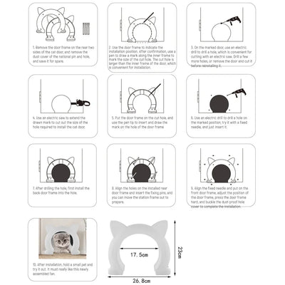 Pet Gate Door – Directional ABS access for cat & dog training.
