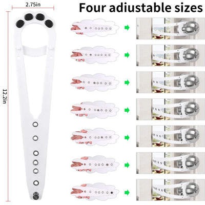 Aviour adjustable cat door latch with four radius sizes for secure and flexible door locking
