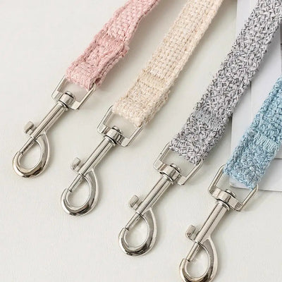 Adjustable undershirt harness for pets with metal clasps in pink cream gray and blue colors