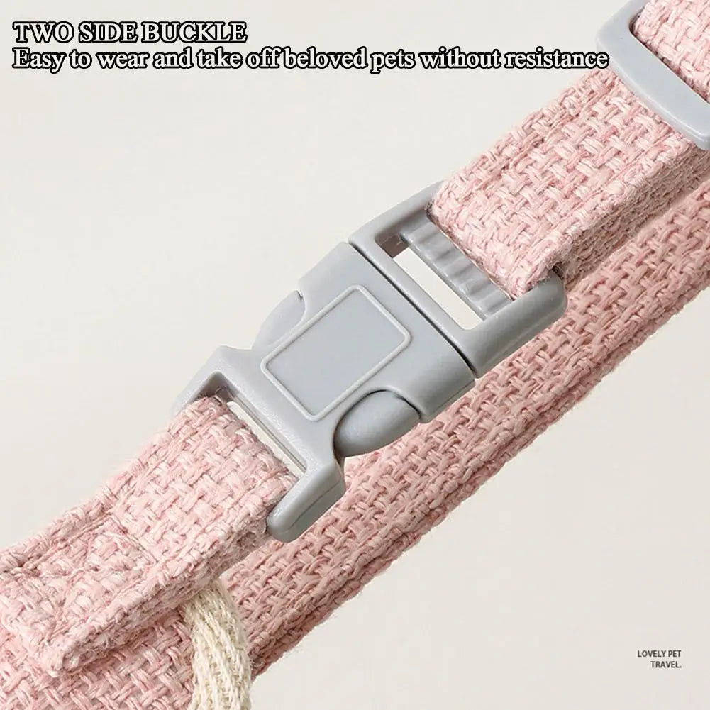 Aviour adjustable undershirt harness for pets with two side buckle in pink for easy wear and removal