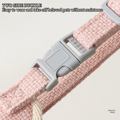 Aviour adjustable undershirt harness for pets with two side buckle in pink for easy wear and removal