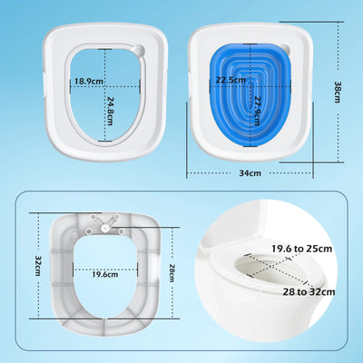 Aviour cat and dog sand tray toilet with detailed measurements in white and blue plastic