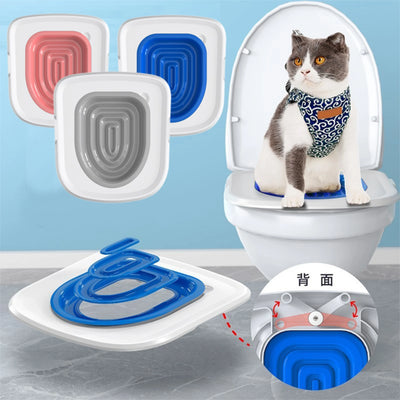 Aviour cat and dog sand tray toilet with foldable design shown in blue, gray, and pink colors