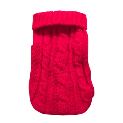 Aviour red cable knit cat sweater for hairless cats designed to keep pets warm and cozy