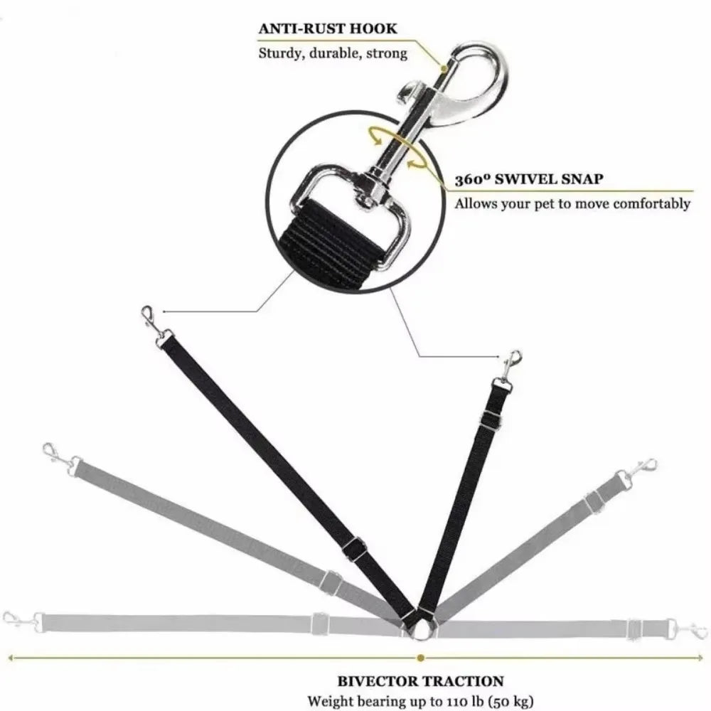 Aviour dog car seat belt for travel with anti-rust hook and 360-degree swivel snap for pet safety