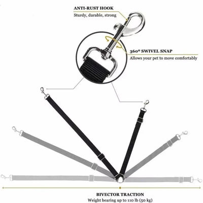 Aviour dog car seat belt for travel with anti-rust hook and 360-degree swivel snap for pet safety