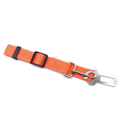 Aviour orange dog car seat belt for travel with adjustable strap and metal buckle