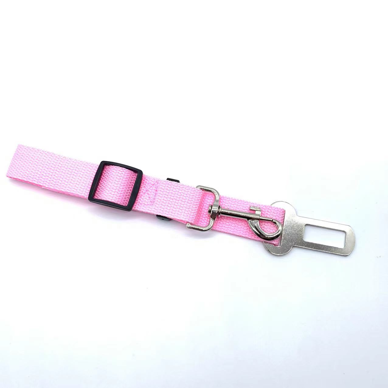Aviour pink dog car seat belt for travel with adjustable strap and metal clip