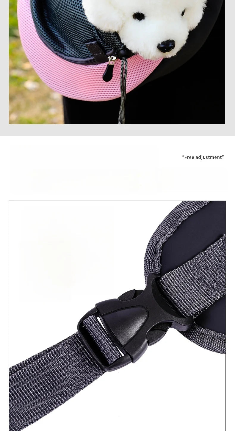Aviour hands-free pet carrier bag with secure buckle and adjustable straps for comfortable pet carrying