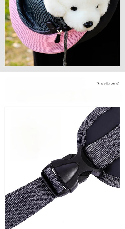 Aviour hands-free pet carrier bag with secure buckle and adjustable straps for comfortable pet carrying