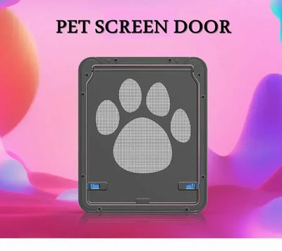 Aviour lockable pet door for windows with paw print design and secure locking mechanisms