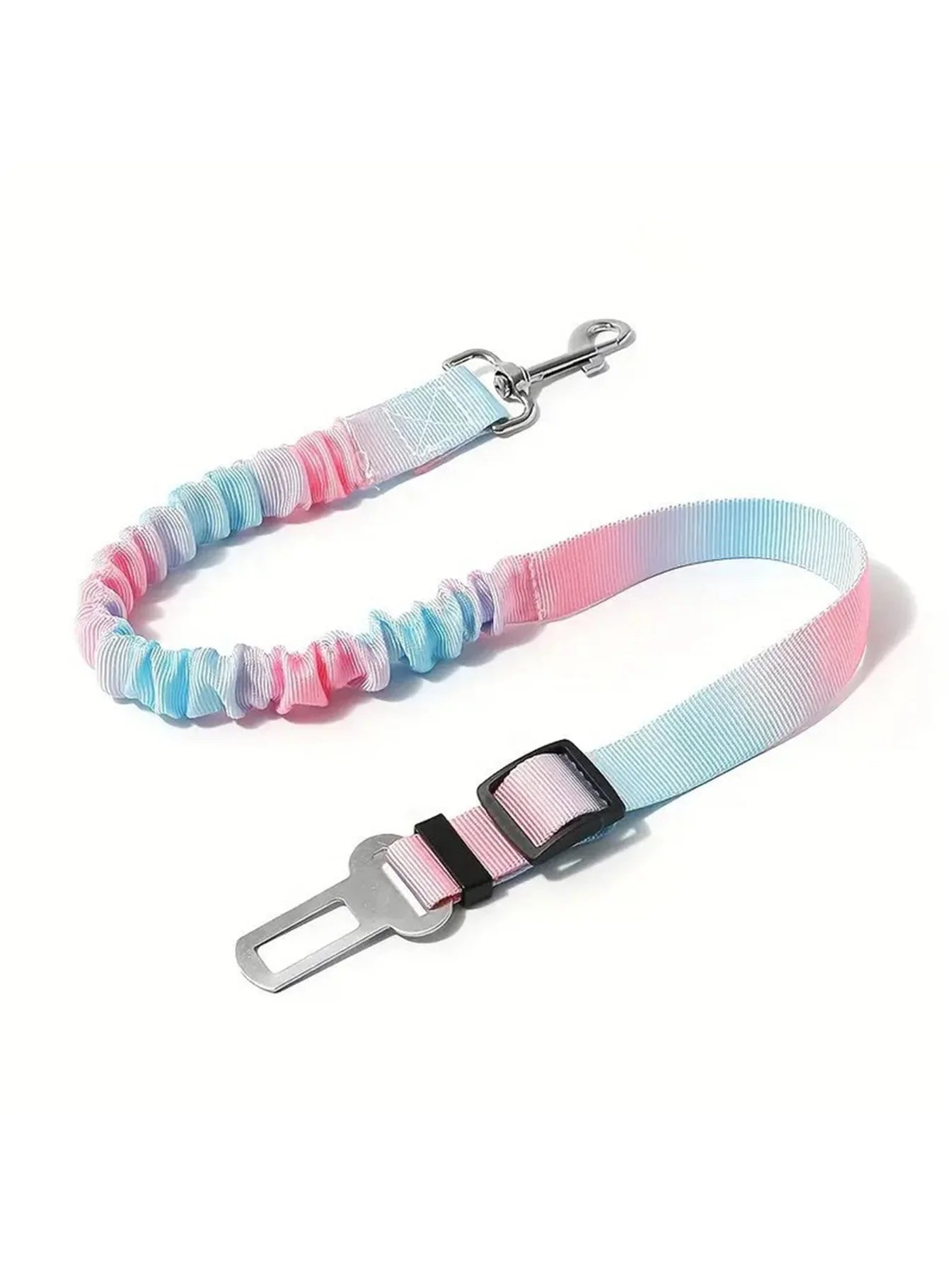 Aviour pastel pink and blue pet seat belt with lead rope for secure car travel