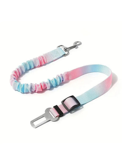 Aviour pastel pink and blue pet seat belt with lead rope for secure car travel