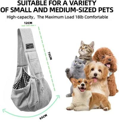 Aviour pet shoulder carrier bag in grey suitable for small and medium-sized pets up to 18lb