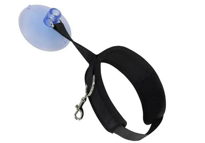 Aviour black pet shower restraint collar with adjustable strap and suction cup for secure bathing