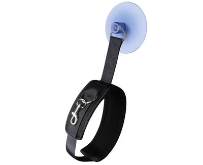 Aviour black pet shower restraint collar with adjustable strap and suction cup for secure showering