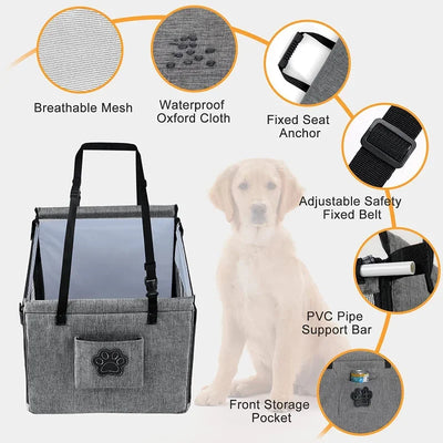 Aviour safe pet seat for car travel with breathable mesh waterproof Oxford cloth and adjustable safety belt